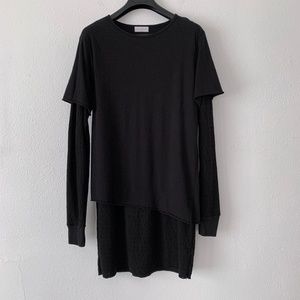 Drifter long & short sleeve layered black t-shirt